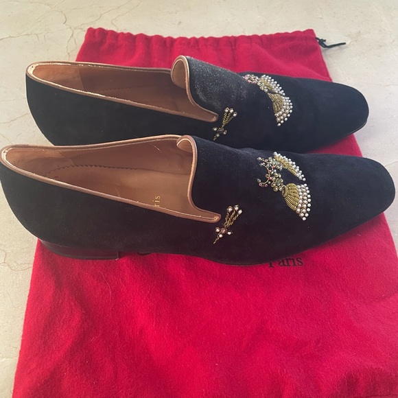 Gorgeous limited addition Christian Louboutin loafers. hand sewn gold tassels - Picture 7 of 8